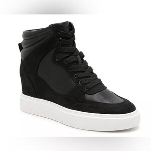 JLO Wedge High-Top Sneakers – Black – Size 6.5